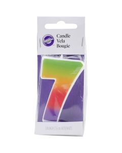 Wilton Rainbow Numeral Candle 3" 1/Pkg-#7