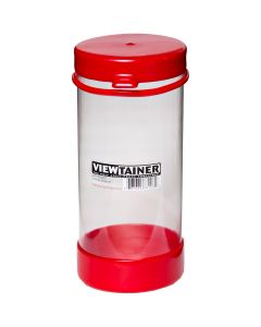 Viewtainer Tethered Cap Storage Container 3.625"X8"-Red