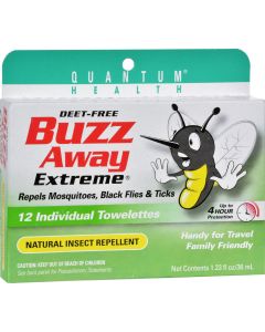 Quantum Research Buzz Away Towelettes - 12 pack