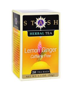 Stash Tea - Herbal - Lemon Ginger - 20 Bags - Case of 6