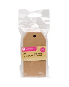 Hampton Art Paper Tags 25/Pkg-1.62"X3.25", Kraft