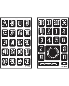 Armour Products Over'n'over Reusable Stencils 5"x8" 2/pkg-Old English Alphabet