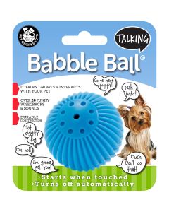 Pet Qwerks Small Talking Babble Ball-Blue