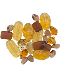 Mode International Square Tube Glass Beads 2oz-Sweep Amber Mix