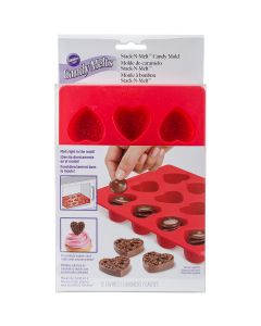 Wilton Stack 'N Melt Silicone Candy Mold-Heart 12 Cavity (1 Design) - Stack 'N Melt Silicone Candy Mold-Heart 12 Cavity (1 Design)