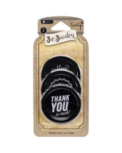 Hampton Art Metal Lids 3/Pkg-Chalkboard - Thank You