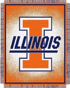 The Northwest Company Illinois "Focus" 48"x60" Triple Woven Jacquard Throw (College) - Illinois "Focus" 48"x60" Triple Woven Jacquard Throw (College)