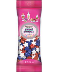 Celebrations By SweetWorks Sweet Shapes(TM) 1.5oz-Red, White & Blue Stars Mix - Celebrations By SweetWorks Sweet Shapes(TM) 1.5oz-Red, White & Blue Stars Mix