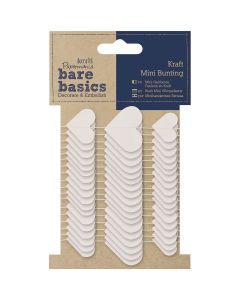 docrafts Papermania Bare Basics Mini White Bunting/Pennant String 3m-Hearts