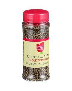 Cake Mate Decorating Cupcake Gems - Gold Sprinkles - 1.75 oz - Case of 6