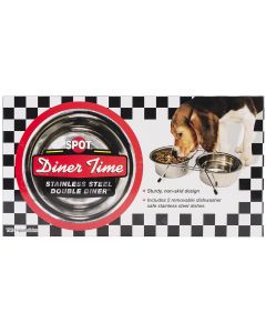 Ethical Pets Stainless Steel Double Diner Frame W/Bowls 1qt-