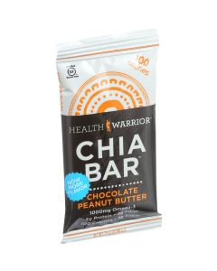 Health Warrior Chia Bar - Chocolate Peanut Butter - .88 oz Bars - Case of 15