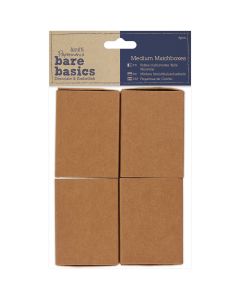 docrafts Papermania Bare Basics Kraft Matchboxes 4/Pkg-.75"X3"X2"