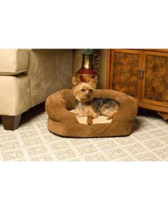 K&H Pet Products Ortho Bolster Sleeper Pet Bed Medium Gray Velvet 30" x 25" x 9"