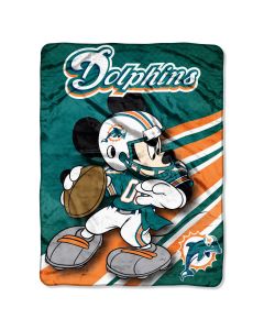 The Northwest Company Dolphins 46"x60" Mickey Micro Raschel Throw (NFL) - Dolphins 46"x60" Mickey Micro Raschel Throw (NFL)