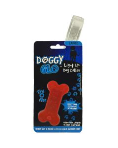 Blazing Ledz Large LED Adjustable Dog Collar-Red