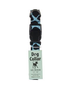Cape Hobbycraft Medium Teal Spot Dog Collar W/Welded D-Ring Buckle-Neck Size 12"X18", 1" Width
