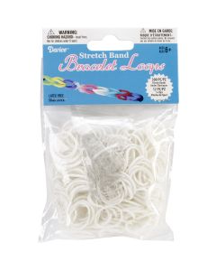 Darice Stretch Band Bracelet Loops 300/Pkg W/12 Clips-White