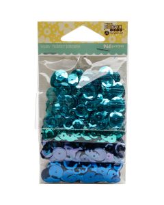 Hampton Art Jillibean Soup Shaker Card Sequin Pack-Blues, 960/Pkg