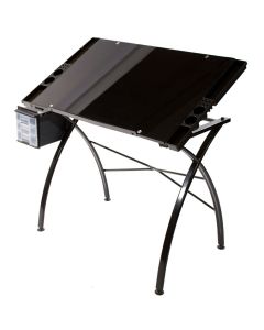 Martin Universal Dezign Line Drawing Table W/Black Glass Top-