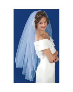 Wilton Double Layer Bridal Veil 31" & 38"X72"-Rolled Edge