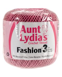 Coats Crochet Aunt Lydia's Fashion Crochet Thread Size 3-Warm Rose