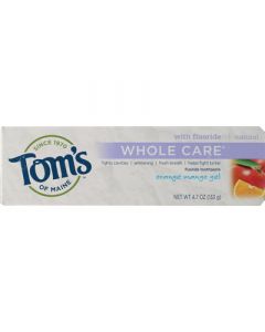 Tom's of Maine Whole Care Gel Toothpaste Orange Mango - 4.7 oz - Case of 6