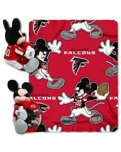 The Northwest Company Falcons -Disney 40x50 Fleece Throw w/ 14" Plush Mickey Hugger