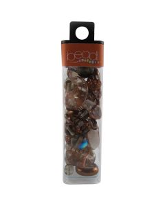 Mode International Square Tube Glass Beads 2oz-Gold Mix