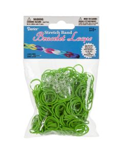 Darice Stretch Band Bracelet Loops 300/Pkg W/12 Clips-Green