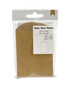 American Crafts Mini Bags 3.94"X2.6" 25/Pkg-Kraft