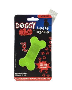 Blazing Ledz Medium LED Adjustable Dog Collar-Green
