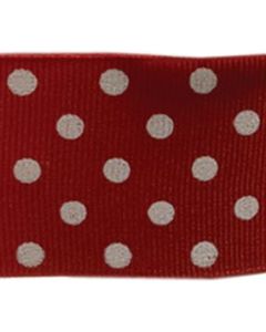 May Arts Polka Dot Grosgrain Ribbon 5/8"X30yd-Red