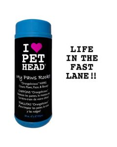 Pet Head My Paws Rock Grooming Wipes Orangelicious 50 count 8" x 3" x 3"
