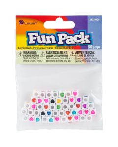 Cousin Fun Pack Beads 50/Pkg-Heart Cube