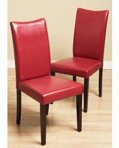 Warehouse of Tiffany Shino Red Bi-cast Leather Dining Chairs (Set of 2)