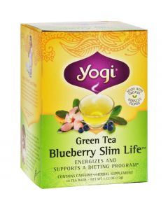 Yogi Green Slim Life Herbal Tea Blueberry - 16 Tea Bags - Case of 6