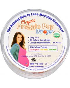 Three Lollies Preggie Pop Drops - Organic - Variety - Tub - 21 Count