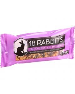 18 Rabbits Organic Granola Bar - Fig Cranberry and Hazelnut - Case of 12 - 1.6 oz Bars