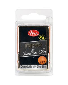 Viva Decor PARDO Jewelry Clay 56g-Orange Calcit W/Silver Glitter
