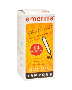 Emerita Organic Cotton Tampons Super Plus - 14 Tampons