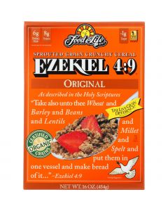 Food For Life Baking Co. Cereal - Organic - Ezekiel 4-9 - Sprouted Whole Grain - Original - 16 oz - case of 6