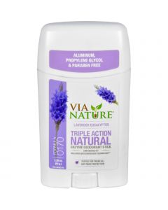 Via Nature Deodorant - Stick - Lavender Eucalyptus - 2.25 oz