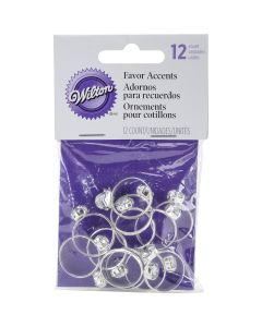 Wilton Engagement Rings .75" 12/Pkg-Silver