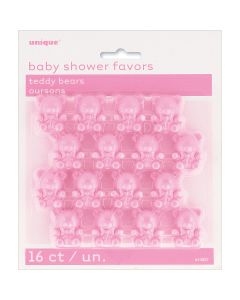 Unique Industries Party Favors 16/Pkg-Pink Teddy Bear