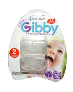 Branam Oral Health Orthodontic Pacifiers Ortho-Gibby 1-2 years - 2 Pieces