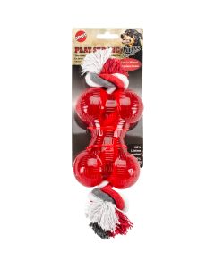 Ethical Pets Play Strong Rubber Bone With Rope 5.5"-