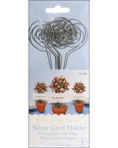 Darice Victoria Lynn Wire Card Holders 6" 6/Pkg-Silver