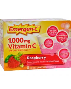 Alacer Emergen-C Vitamin C Fizzy Drink Mix Raspberry - 1000 mg - 30 Packets