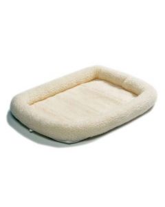 Midwest Quiet Time Fleece Dog Crate Bed White 18" x 12"